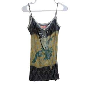 Vintage Y2K Butterfly Dropout Eagle Cami Fairy Grunge Thermal Tank Large